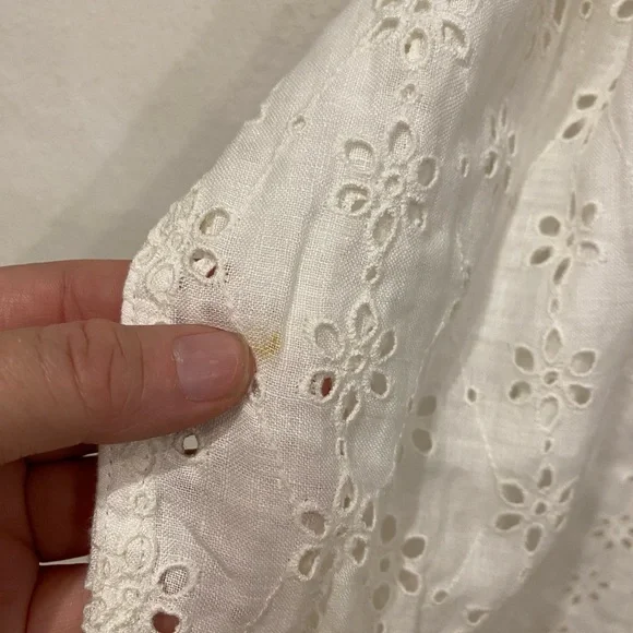 Polo Ralph Lauren Eyelet Linen Shirt Women's Size Medium White Button Down - Picture 5 of 6